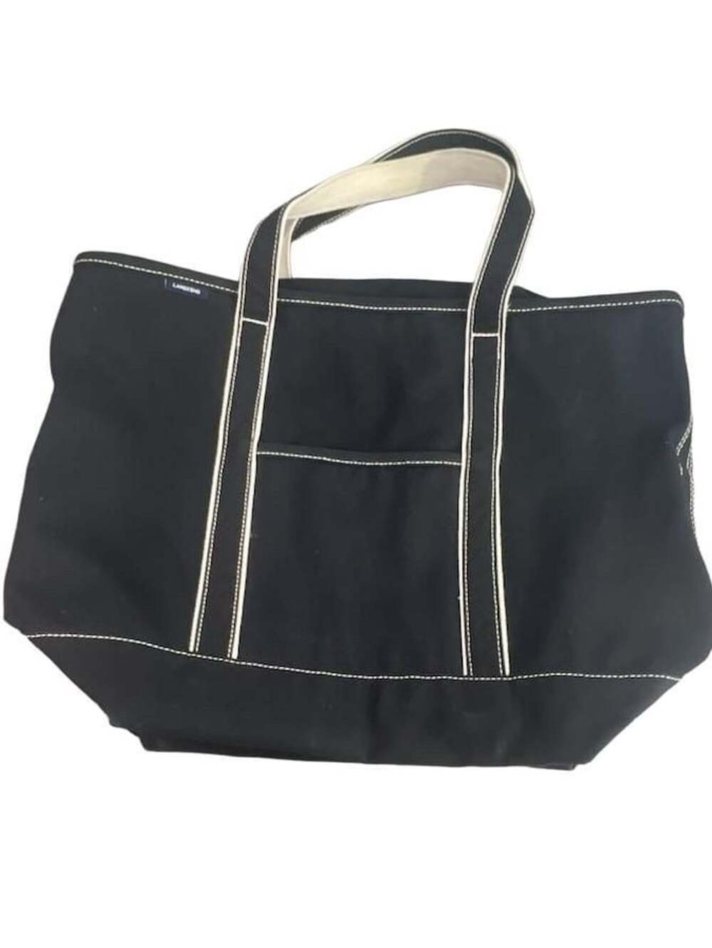 Lands End Open Top Canvas Tote Bag Black